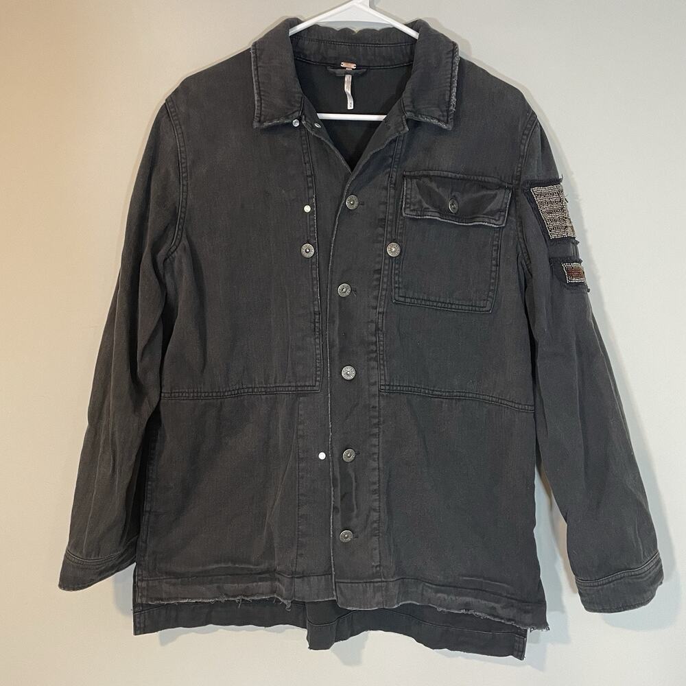 Free People Black Denim Jacket